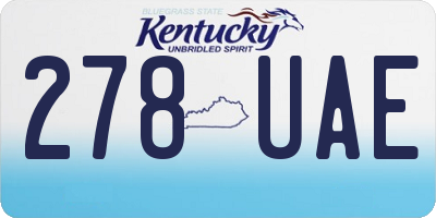 KY license plate 278UAE