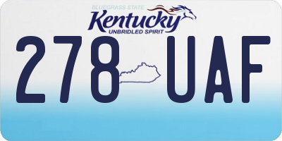 KY license plate 278UAF