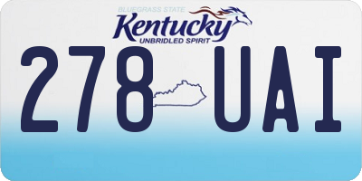 KY license plate 278UAI