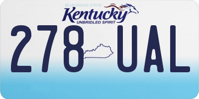 KY license plate 278UAL