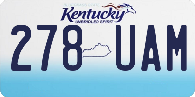 KY license plate 278UAM