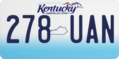 KY license plate 278UAN
