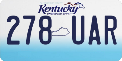 KY license plate 278UAR