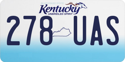 KY license plate 278UAS