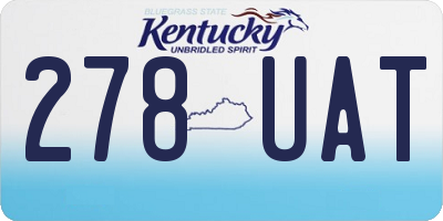 KY license plate 278UAT