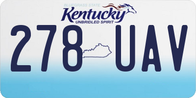KY license plate 278UAV