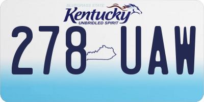 KY license plate 278UAW
