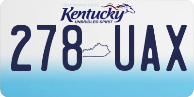 KY license plate 278UAX