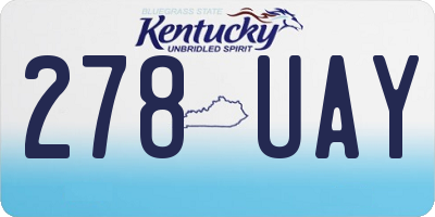 KY license plate 278UAY