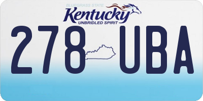 KY license plate 278UBA