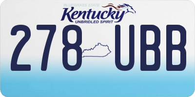 KY license plate 278UBB