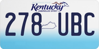 KY license plate 278UBC