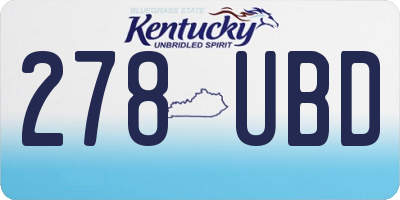 KY license plate 278UBD