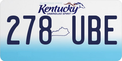 KY license plate 278UBE