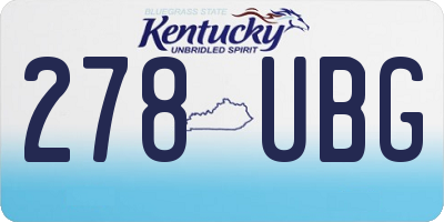 KY license plate 278UBG