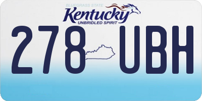 KY license plate 278UBH