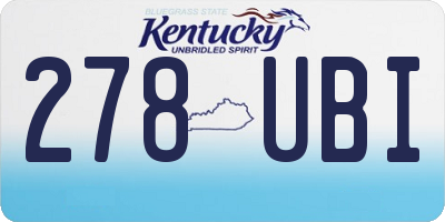 KY license plate 278UBI
