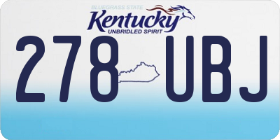 KY license plate 278UBJ