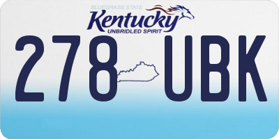 KY license plate 278UBK