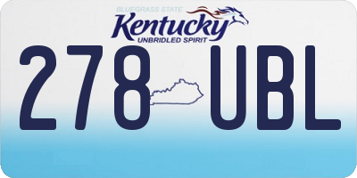 KY license plate 278UBL
