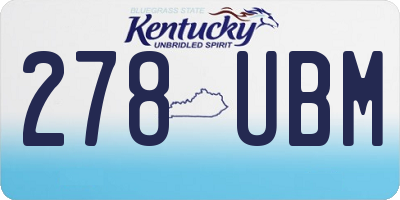 KY license plate 278UBM