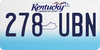 KY license plate 278UBN