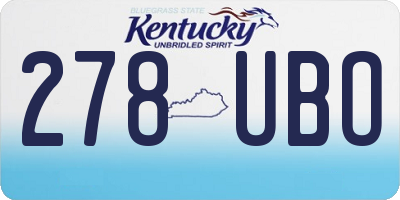 KY license plate 278UBO