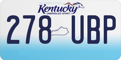 KY license plate 278UBP