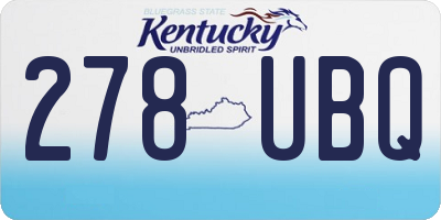 KY license plate 278UBQ