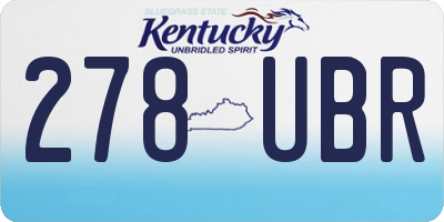 KY license plate 278UBR