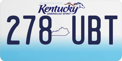 KY license plate 278UBT
