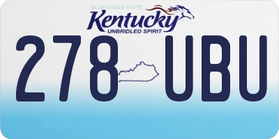 KY license plate 278UBU