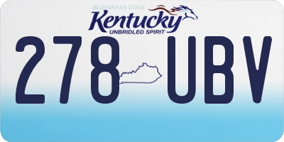 KY license plate 278UBV