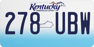 KY license plate 278UBW