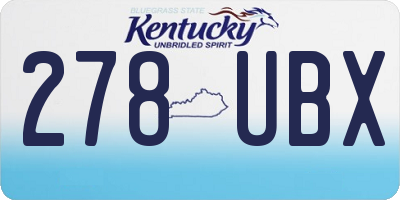 KY license plate 278UBX