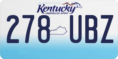 KY license plate 278UBZ