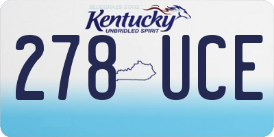 KY license plate 278UCE