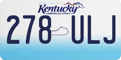 KY license plate 278ULJ
