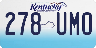 KY license plate 278UMO