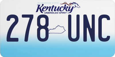 KY license plate 278UNC