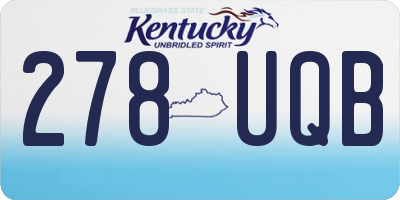 KY license plate 278UQB