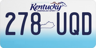KY license plate 278UQD