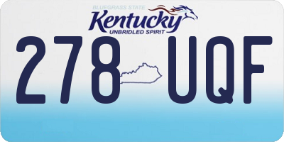 KY license plate 278UQF