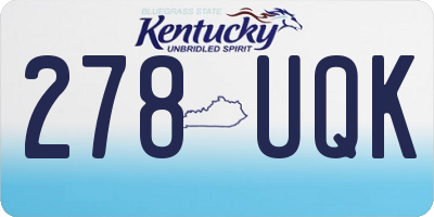 KY license plate 278UQK