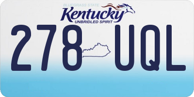 KY license plate 278UQL