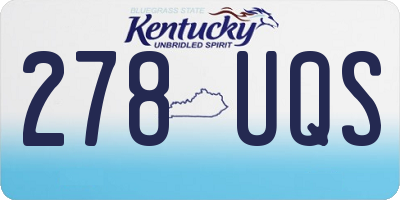 KY license plate 278UQS