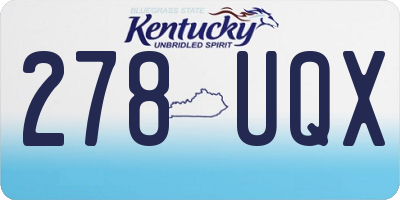 KY license plate 278UQX