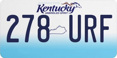 KY license plate 278URF