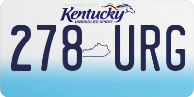 KY license plate 278URG