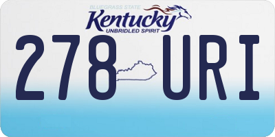 KY license plate 278URI